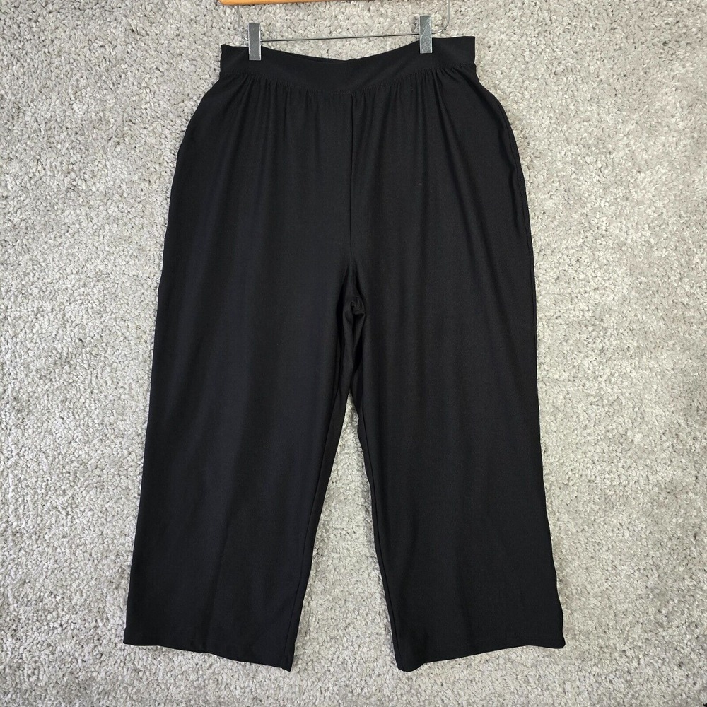 Spanx Womens Lined Stretch Capri‎ Pants Size Large Travel Lounge Athleisure